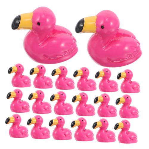 HIAKDOFT 50 Stück Mini Flamingo Figuren Teiliges Realistischen Harzmodellen Wetterbeständige Deko für Puppenhaus und Garten Lebendige Farben für Fröhliche von HIAKDOFT