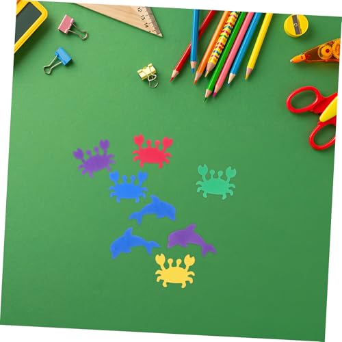 HIAKDOFT 500 Stück Bunte Eva Schaumstoff Meerestiere Sticker Selbstklebend für DIY Basteln Scrapbooking Klassenzimmer Dekoration Unterwasser Thema Fördert Kreativität und Feinmotorik von HIAKDOFT