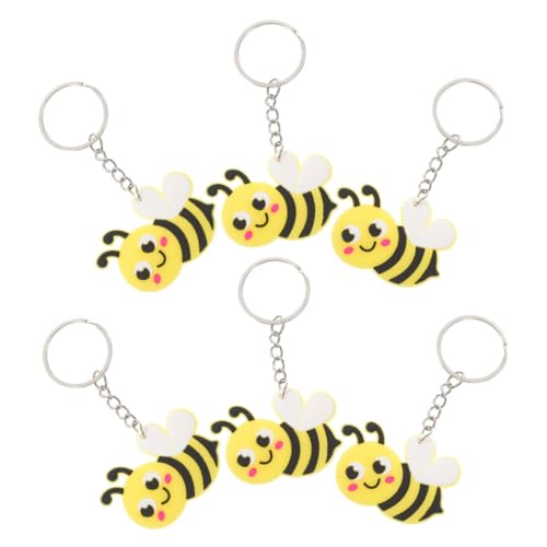 HIAKDOFT 6 Stück Teiliges Süßer Bienen Schlüsselanhänger Cartoon für Taschen und Autos Langlebig und Farbenfroh als Kleines oder Partyzubehör HIAKDOFT 6 Stück Teiliges Süßer Bienen Schlüsselanhänger Cartoon für Taschen und Autos Langlebig und Farbenfroh als Kleines oder Partyzubehör von HIAKDOFT