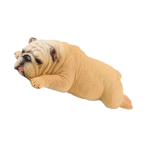 HIAKDOFT Bulldogge-Verzierung Figuren in Welpenform Hund-Statue-Skulptur Tischdeckel für kinderspielzeug Hundeschmuck Welpenfigur Spielset Plastik Yellow von HIAKDOFT