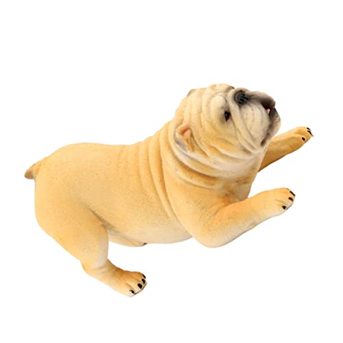 HIAKDOFT Bulldogge-Verzierung tierfiguren für für hundspielzeug Dogs Toys gieskanne kinderspielzeug Bulldogge aus Plastik Simulationshundmodell Desktop - von HIAKDOFT