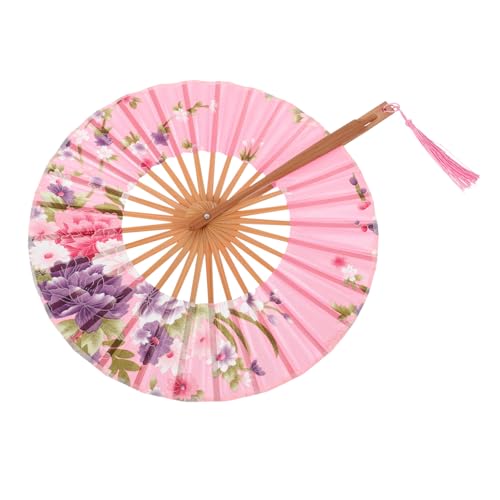 HIAKDOFT Chinesischer Vintage Faltfächer mit Langem Griff Faltbarer Handfächer für Tanz Performance und Sommer Dekorativer Hand Held Fan Platzsparend und Robust als von HIAKDOFT