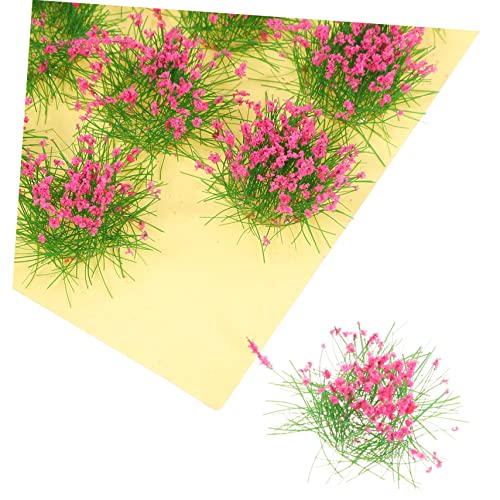 HIAKDOFT DIY Kunststoff Grasbüschel Rosa Statische Vegetation für Modellbahn Landschaftsbau Miniatur Szene Zubehör für Garten und Modelleisenbahn von HIAKDOFT
