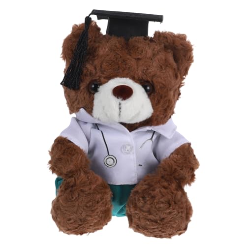 HIAKDOFT Doktorabschlussbär Kuscheltier Plüsch-Doktorbär Abschluss Stofftier für Absolventen Uniformes Plüschspielzeug Plüschbär in Arztuniform PP Baumwolle Brown HIAKDOFT Doktorabschlussbär Kuscheltier Plüsch-Doktorbär Abschluss Stofftier für Absolventen Uniformes Plüschspielzeug Plüschbär in Arztuniform PP Baumwolle Brown von HIAKDOFT
