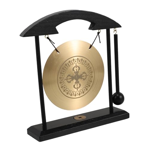 HIAKDOFT Feng Shui Messing Gong mit Vajra Design Traditionelles Chinesisches Wohnaccessoire Handgefertigt Dekorativer Tischgong für Wohnzimmer und Büro Einzigartiges Feng Shui Glückssymbol von HIAKDOFT