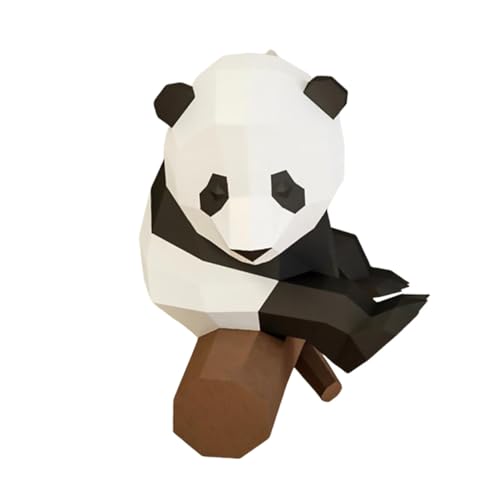 HIAKDOFT Geometrisches Origami Panda Papiermodell Sitzender Bär DIY Stereoskopische Dekoration für Erwachsene und Wohnraumgestaltung aus Hochwertigem Naturpapier von HIAKDOFT