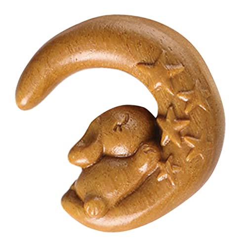 HIAKDOFT Handgefertigter Hölzerner Bunny Anhänger mit Mondmotiv Langlebiger Schlüsselanhänger und Taschenanhänger Kompakte für DIY Schmuck und Dekoration HIAKDOFT Handgefertigter Hölzerner Bunny Anhänger mit Mondmotiv Langlebiger Schlüsselanhänger und Taschenanhänger Kompakte für DIY Schmuck und Dekoration von HIAKDOFT