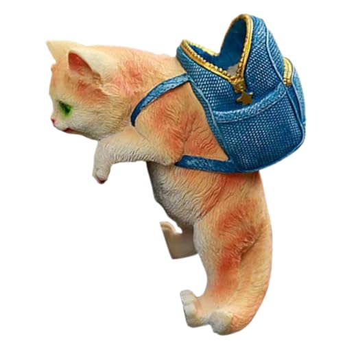 HIAKDOFT Kreative Katzenfigur Blumendeko aus Resin Stabile Gartenfigur Katze für Außenbereich Niedliche Katzenstatue als Blumentopfdekoration und Geschenkidee Wetterfest und Langlebig von HIAKDOFT