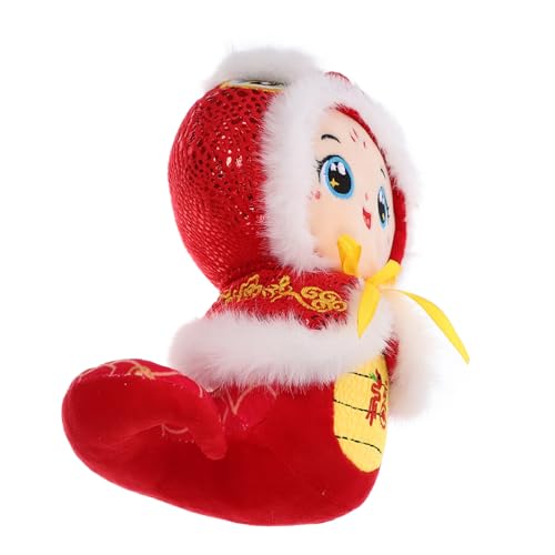 HIAKDOFT Maskottchen-Puppe Chinesisches Neujahrsmaskottchen Schlange Chinesische Neujahrsdekorationen Chinesischer Plüsch Chinesische Tiere Pp Baumwolle Rot von HIAKDOFT