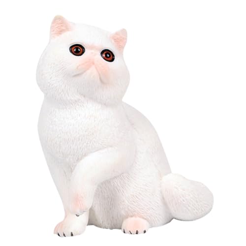 HIAKDOFT Realistische Katzenfigur aus Kunststoff Dekorative Desktop Adornament Niedliche Cartoon Kätzchen Skulptur Langlebiges Modell für Büro Wohnzimmer und für Katzenliebhaber von HIAKDOFT
