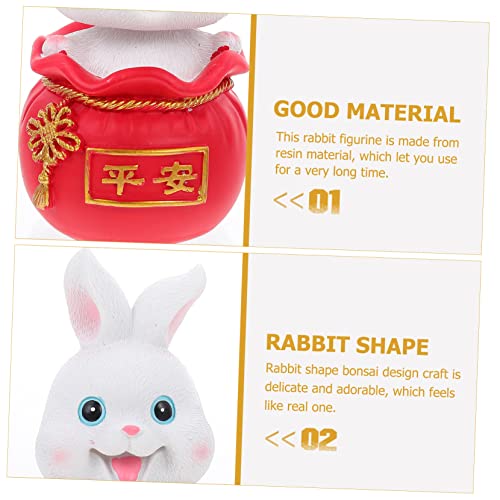 HIAKDOFT Resin Kaninchen Figurine Klein Osterhase Cake Topper Langlebige Dekoration für Auto Geburtstagstorte Weiße Bunny Skulptur Dekoratives für Zuhause und Party von HIAKDOFT