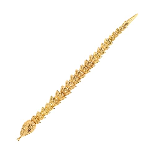 HIAKDOFT Schlangen-Ornamente symbolisches Schlangendekor chinesische Tierfigur realistische Schlange lebensechtes Schlangendekor Traditionelle chinesische Zinklegierung Golden von HIAKDOFT
