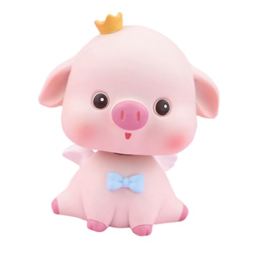 HIAKDOFT Schüttelndes Schwein Desktop Dekoration aus Resin Niedliche Auto und Wohnraumfigur Warmes Accessoire für Büro Schlafzimmer Tisch für Freunde von HIAKDOFT