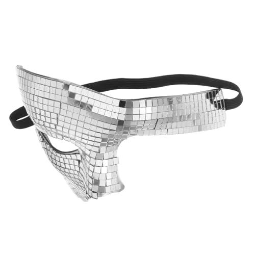 HIAKDOFT Silberne Halbgesichtige Halloween Disco Maske mit Spiegelnder Oberfläche Leichte Atmungsaktive Masquerade für Damen und Herren für Tanz und Kostümpartys Karneval und Prom Ball HIAKDOFT Silberne Halbgesichtige Halloween Disco Maske mit Spiegelnder Oberfläche Leichte Atmungsaktive Masquerade für Damen und Herren für Tanz und Kostümpartys Karneval und Prom Ball von HIAKDOFT