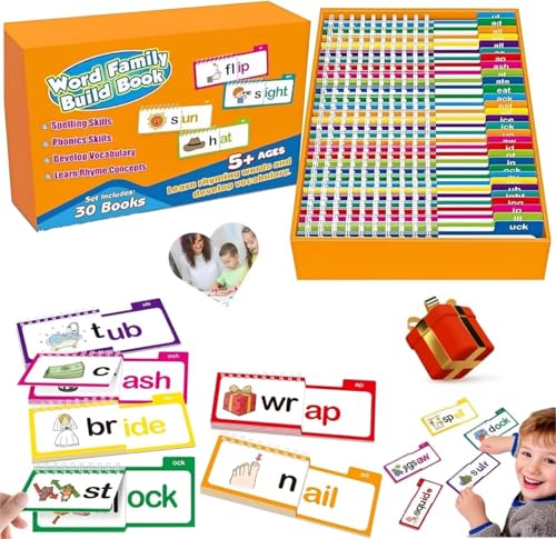 30 Read and Rhyme Flip Books, Word Family Flip Books, ABC-Vokabel-Flashcards, pädagogische Lesespiele für Kinder, Familienspiel für das Klassenzimmer, Geburtstagsgeschenk für Jungen und Mädchen 30 Read and Rhyme Flip Books, Word Family Flip Books, ABC-Vokabel-Flashcards, pädagogische Lesespiele für Kinder, Familienspiel für das Klassenzimmer, Geburtstagsgeschenk für Jungen und Mädchen von HIAME