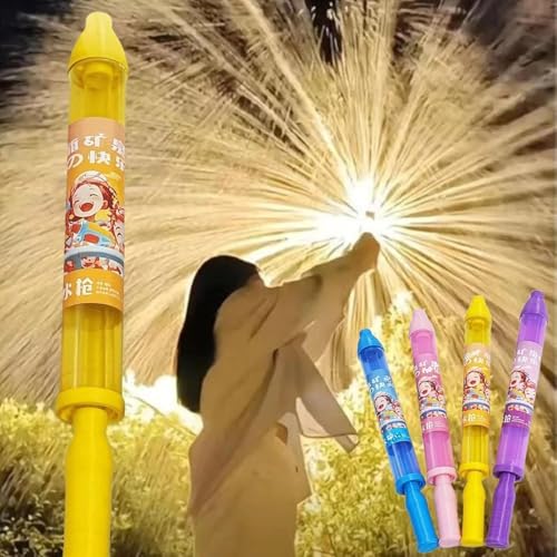 Firework Water Gun, Romantic Firework Style Water Spray Toy for Couples, Ausziehbares Hochdruck-Sprinkler-Sprühspielzeug zum Baden, für den Pool und Party-Unterhaltung (Gelb) von HIAME