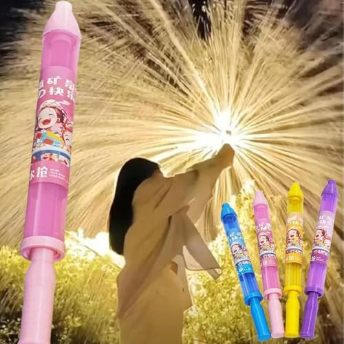 Firework Water Gun, Romantic Firework Style Water Spray Toy for Couples, Ausziehbares Hochdruck-Sprinkler-Sprühspielzeug zum Baden, für den Pool und Party-Unterhaltung (Rosa) von HIAME