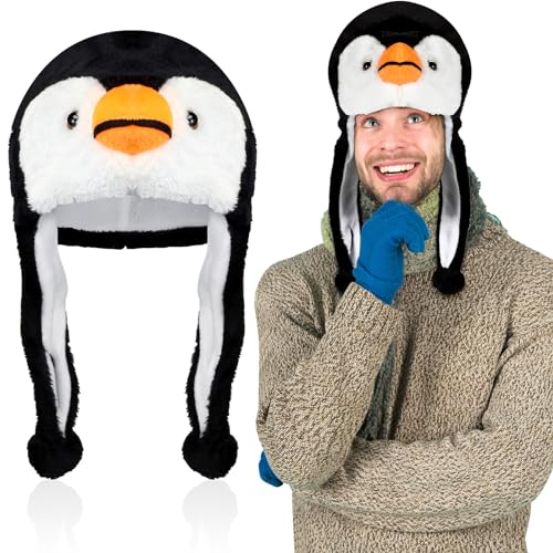 HICARER Pinguin Hut mit Ohr Süßer Plüsch Hut mit Ohrenklappen Pinguin Kostüm Cosplay Karikatur Pinguin Ohrenklappen Mütze Winter Ski Stil Mütze Warme Gemütliche Kopfbedeckung Foto Requisiten HICARER Pinguin Hut mit Ohr Süßer Plüsch Hut mit Ohrenklappen Pinguin Kostüm Cosplay Karikatur Pinguin Ohrenklappen Mütze Winter Ski Stil Mütze Warme Gemütliche Kopfbedeckung Foto Requisiten von HICARER