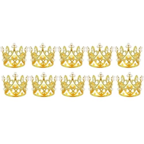 1/10PCS Mini Kuchen Topper Tiara Geburtstag Party Ornamente Hochzeit Blumen Arrangements Dekor (Size : 10pcs Gold) von HIFFEY