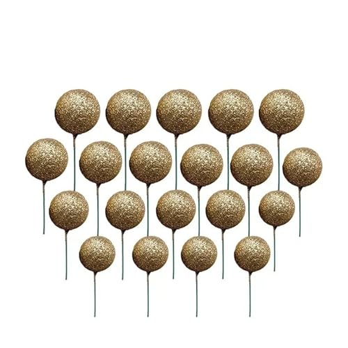 20 Stücke Kuchen Topper Gold Silber Ball Alles Gute for Geburtstag Kuchen Topper DIY Cupcake Flagge Hochzeit Weihnachten Ball Dekor Geburtstag dekoration (Size : A) von HIFFEY