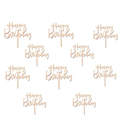 6 Stück goldene Happy Birthday-Kuchenaufsätze aus Acryl, goldfarbener Geburtstags-Kuchenaufsatz for Geburtstagsparty-Kuchendekorationen (Size : 10pcs-12) von HIFFEY