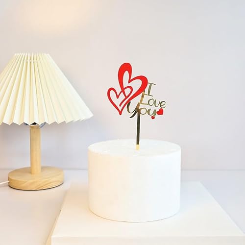 Großer roter Liebes-Kuchenaufsatz for Hochzeit, Verlobung, Party, Acryl, Liebes-Kuchenaufsatz for Valentinstag for Hochzeits-Party-Kuchendekorationen (Size : B) von HIFFEY