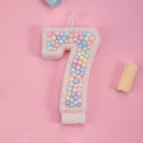 Perlenkerze, Kuchendekoration, Mädchen, 1, 2, 3, 4, 5, 6, 7, 8, 9 Jahre alt, Hochzeit, Dessert, Cupcake, Backzubehör (Size : G) von HIFFEY