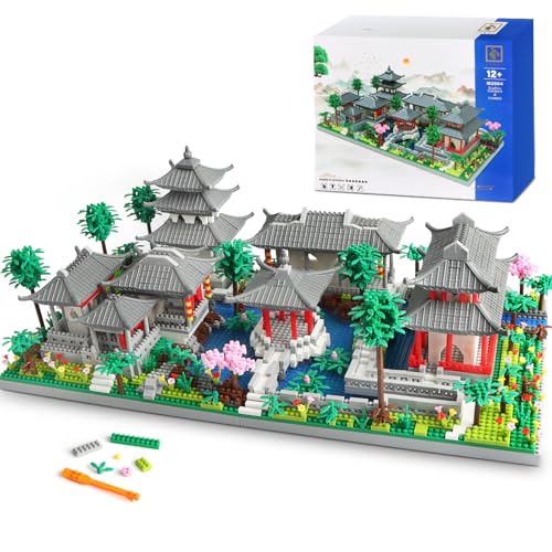 HIGH GODO Chinese Architecture Micro Bausteine Set, 3930 Teile Klassischer Suzhou Garden Haus Deko Modell, Klemmbausteine Creative Geschenk für Erwachsene oder Jugendliche von HIGH GODO