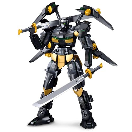 HIGH GODO Mech Roboter Bauspielzeug, 534 Teile Schwarzer Fledermaus Action Mech Deko Modell, Kreative Interaktiv Geschenke für Kinder Jugendliche Jungen Sammler von HIGH GODO
