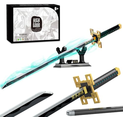 HIGH GODO Demon Katana Schwert Anime Cosplay, 771 Teile 39.3 Zoll Klemmbausteine Bausteine Set mit Scheide und Ständer, Ideas Geschenk für Erwachsene und Jungen ab 8 Jahren oder Animes Fans von HIGH GODO