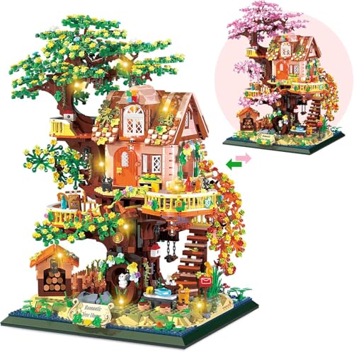 HIGH GODO Blumen Baumhaus Micro Bausteine mit LED, 3196 Teile Haus Garten, Baum Pflanzen Blumen Tiere Architektur Klemmbausteine Set, Creative Geschenk für Erwachsene oder Jugendliche HIGH GODO Blumen Baumhaus Micro Bausteine mit LED, 3196 Teile Haus Garten, Baum Pflanzen Blumen Tiere Architektur Klemmbausteine Set, Creative Geschenk für Erwachsene oder Jugendliche von HIGH GODO