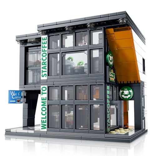 HIGH GODO City Kaffee Haus Bausteine Set, 581 Stüke Klemmbausteine Cafe Architecture Straßenansicht Deko Modell Bausatz, Creative Geschenke für Kinder Erwachsene Sammler HIGH GODO City Kaffee Haus Bausteine Set, 581 Stüke Klemmbausteine Cafe Architecture Straßenansicht Deko Modell Bausatz, Creative Geschenke für Kinder Erwachsene Sammler von HIGH GODO