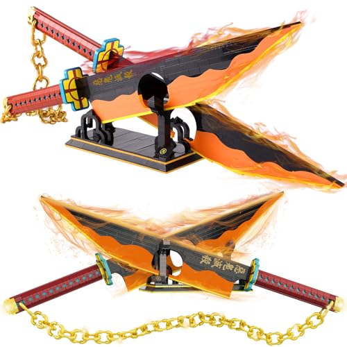 HIGH GODO Dämon Anime Schwert Bausteine,1478 Teile 82 Zoll Cosplay Samurai Schwert mit Ständerhalter,Dämon Schwert Bausatz Modell Bausatz Geschenk für Anime Fans,Jugendliche, Erwachsene und Kind von HIGH GODO