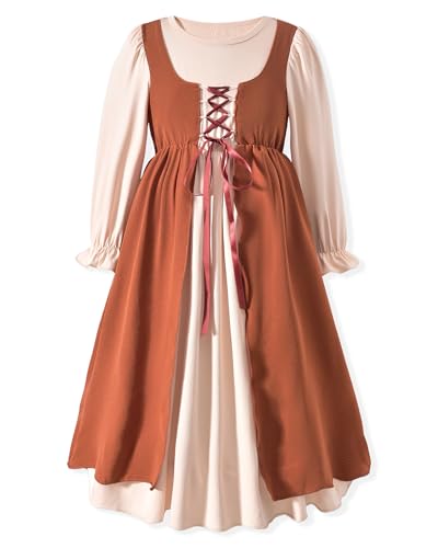 HIHA Größe 10–11 Mädchen Renaissance Kleid Kinder Mittelalter Kleider Lange Puffärmel viktorianische Kleidung Braun HIHA Größe 10–11 Mädchen Renaissance Kleid Kinder Mittelalter Kleider Lange Puffärmel viktorianische Kleidung Braun von HIHA