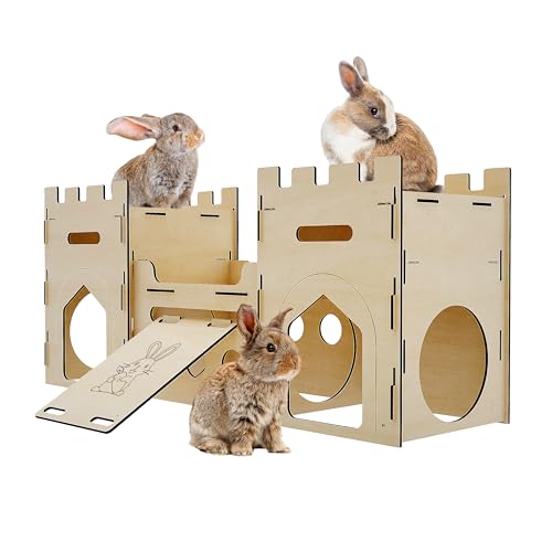 HIIMALEX Bunny Castle Spielhaus, mehrstöckiger Kletterturm mit Tunnelversteck für Kaninchen, belüftet, stabiles Anreicherungsspielzeug, Innenraum, mit Rampe HIIMALEX Bunny Castle Spielhaus, mehrstöckiger Kletterturm mit Tunnelversteck für Kaninchen, belüftet, stabiles Anreicherungsspielzeug, Innenraum, mit Rampe von HIIMALEX