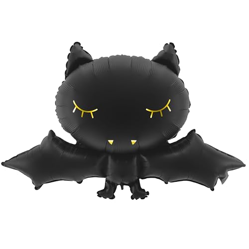 Halloween Folienballon Fledermaus – XXL 80 × 52 cm – schwarz mit Golddruck – Luft & Helium befüllbar Halloween Folienballon Fledermaus – XXL 80 × 52 cm – schwarz mit Golddruck – Luft & Helium befüllbar von HIKIhooray