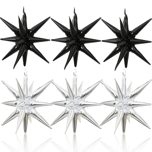 HILAVO Stern Ballons Schwarz Silber, 6 Stück 22 Zoll Groß HILAVO Stern Folienballons Foil Explodieren Stern Luftballons für Hochzeit Geburtstag Graduierung Silvester Party Deko HILAVO Stern Ballons Schwarz Silber, 6 Stück 22 Zoll Groß HILAVO Stern Folienballons Foil Explodieren Stern Luftballons für Hochzeit Geburtstag Graduierung Silvester Party Deko von HILAVO