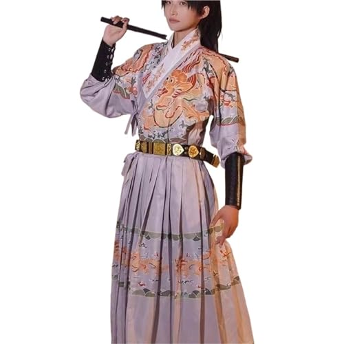 HIMKSRE Chinesische Original Hanfu Männer Fliegender Fisch Anzug Ming Dynastie Traditionelle Männliche Weibliche Liebhaber Paare Cosplay Royal Guards Kleid Jungen(Silver dragon suit,XXL) von HIMKSRE
