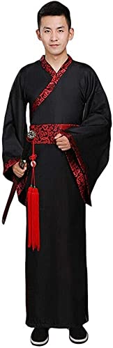 HIMKSRE Chinesisches Hanfu for Herren – Altes traditionelles Retro-Tang-Anzug-Kostüm for Bühnenauftritte(Style 1,XXL) von HIMKSRE