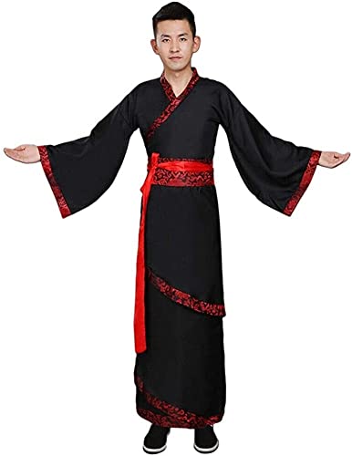HIMKSRE Chinesisches Hanfu for Herren – Altes traditionelles Retro-Tang-Anzug-Kostüm for Bühnenauftritte(Style 11,M) von HIMKSRE