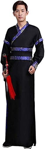 HIMKSRE Chinesisches Hanfu for Herren – Altes traditionelles Retro-Tang-Anzug-Kostüm for Bühnenauftritte(Style 12,XL) von HIMKSRE