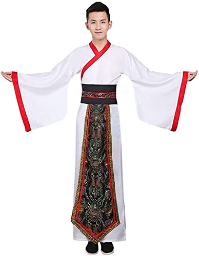 HIMKSRE Chinesisches Hanfu for Herren – Altes traditionelles Retro-Tang-Anzug-Kostüm for Bühnenauftritte(Style 14,M) von HIMKSRE