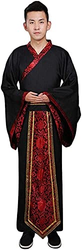 HIMKSRE Chinesisches Hanfu for Herren – Altes traditionelles Retro-Tang-Anzug-Kostüm for Bühnenauftritte(Style 2,L) von HIMKSRE