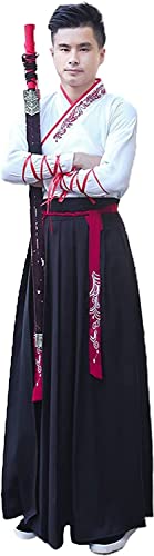 HIMKSRE Damen Retro Antikes Chinesisches Stil Traditionelles Kostüm Hanfu Kleider Tang Anzug Damenrock Cosplay Kung Fu Kimono(C-man,M) von HIMKSRE