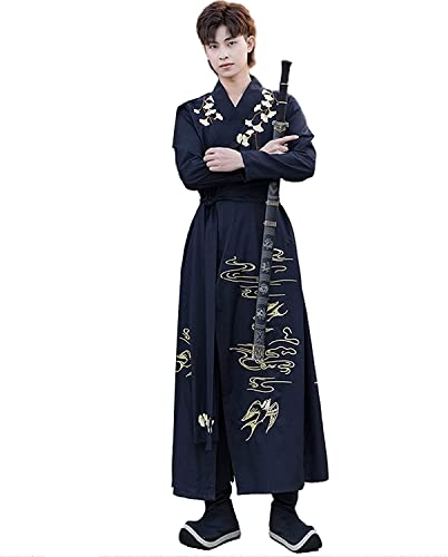 HIMKSRE Damen Retro Antikes Chinesisches Stil Traditionelles Kostüm Hanfu Kleider Tang Anzug Damenrock Cosplay Kung Fu Kimono(D,M) von HIMKSRE