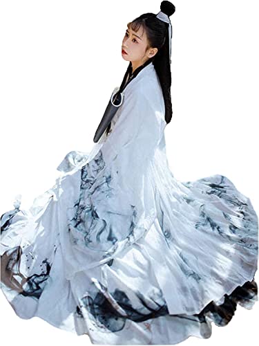 HIMKSRE Damen Retro Antikes Chinesisches Stil Traditionelles Kostüm Hanfu Kleider Tang Anzug Damenrock Cosplay Kung Fu Kimono(E-women,XXL) von HIMKSRE