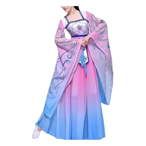 HIMKSRE Frauen Chinesischen Traditionellen Hanfu Kleid Prinzessin Dress Up Prinzessin Cosplay Kostüme(Pink,3XL) von HIMKSRE