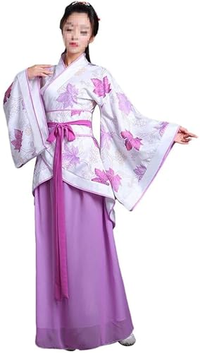 HIMKSRE Frauen Chinesischen Traditionellen Hanfu Kleid Prinzessin Dress Up Prinzessin Cosplay Kostüme(Purple,XXL) von HIMKSRE
