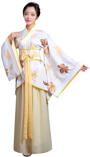HIMKSRE Frauen Chinesischen Traditionellen Hanfu Kleid Prinzessin Dress Up Prinzessin Cosplay Kostüme(Yellow,M) von HIMKSRE