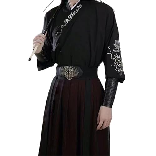 HIMKSRE Männer Alte Traditionelle Bestickte Hanfu Cosplay Kostüm Thema Party Kimono Student Uniform S-3XL(L) von HIMKSRE